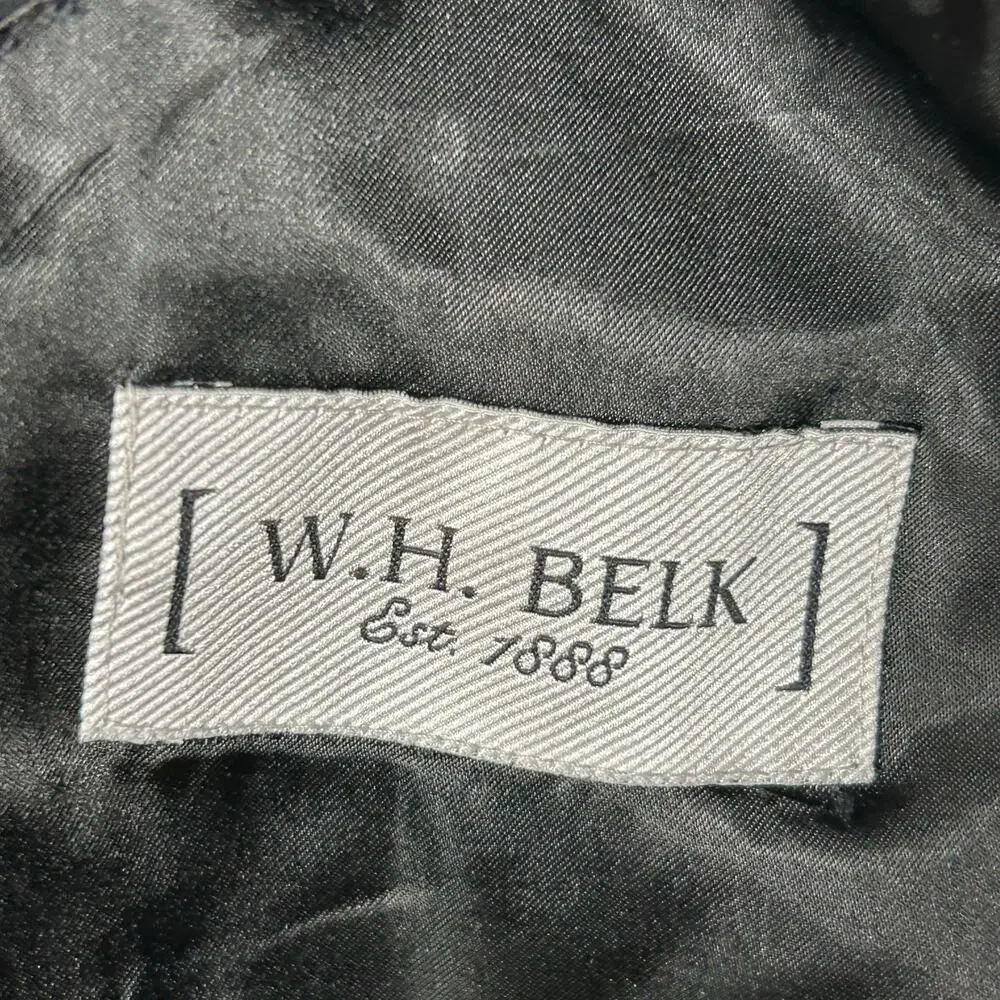 W.H.‎ Belk Blazer Mens 46 Black 100% Cashmere Single Breasted Notch Lapel Blazer